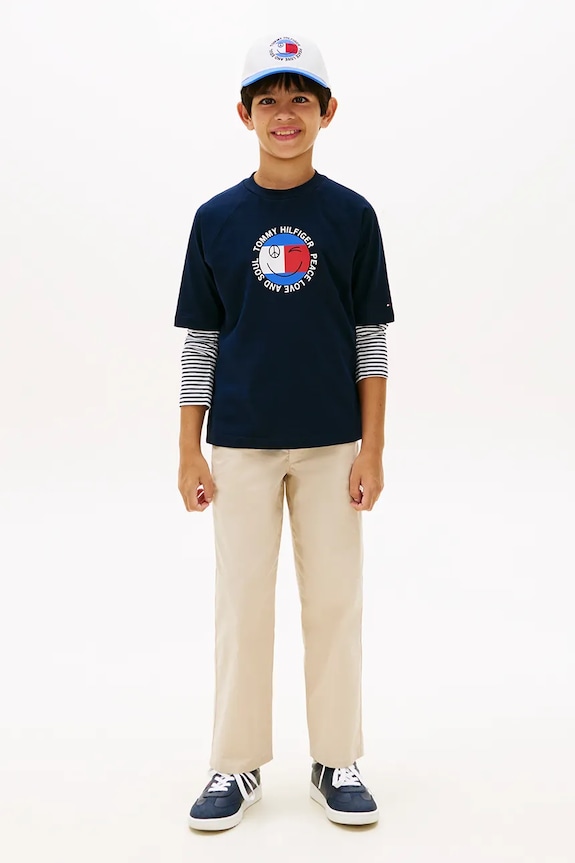 Chlapec Tommy Hilfiger tričko detské bavlnené KB0KB10269.128.176.PPY2 tmavomodrá