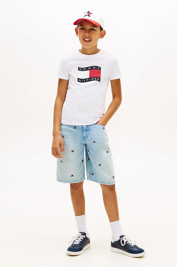 Chlapec Tommy Hilfiger tričko detské bavlnené KB0KB10275.128.176.PPY2 biela
