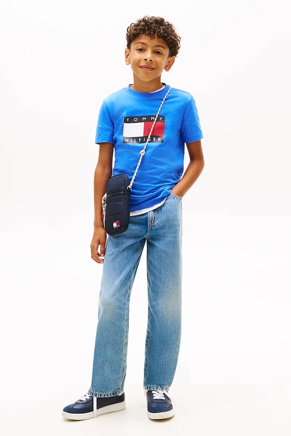 Chlapec Tommy Hilfiger tričko detské bavlnené KB0KB10275.128.176.PPY2 modrá