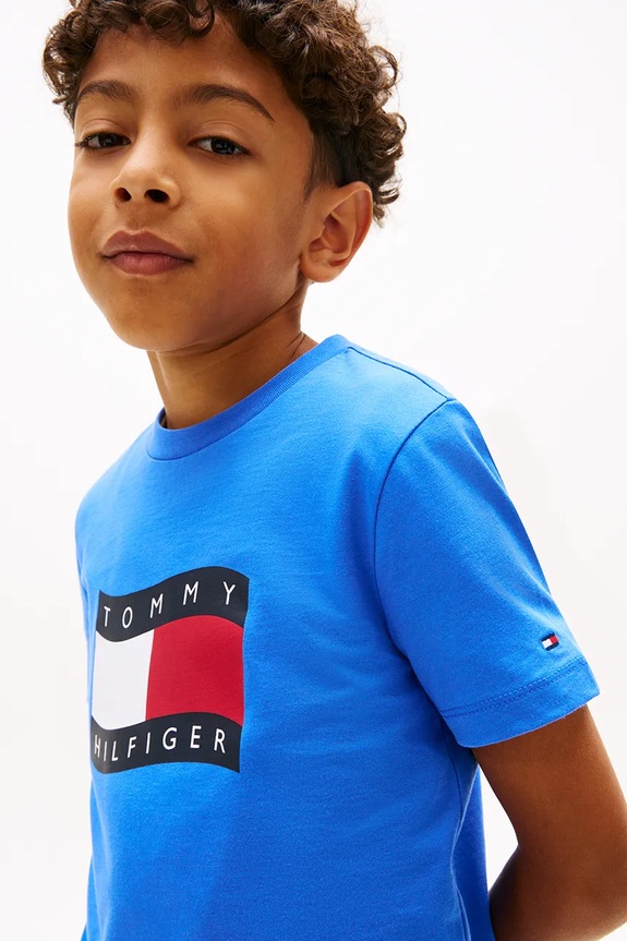 Tommy Hilfiger tričko detské bavlnené KB0KB10275.128.176.PPY2 modrá