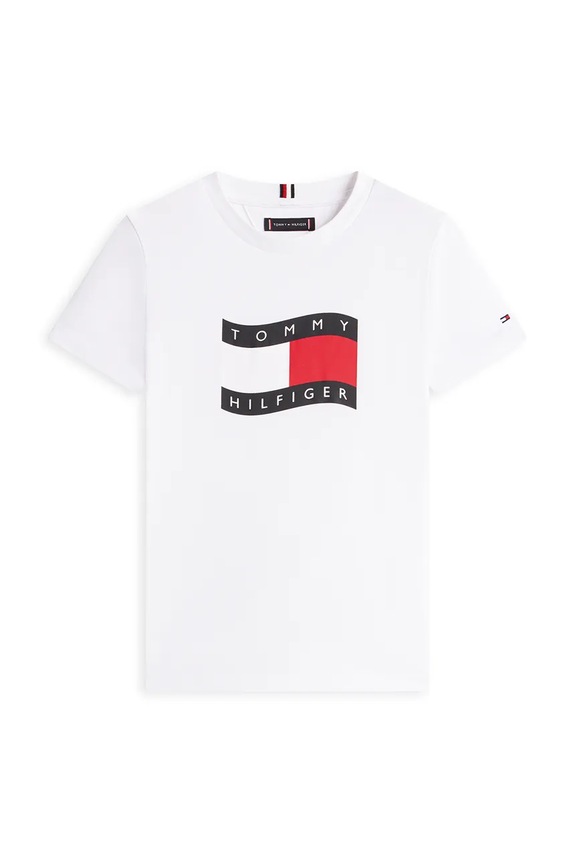 Tommy Hilfiger tričko detské bavlnené KB0KB10275.104.122.PPY2 biela SS26