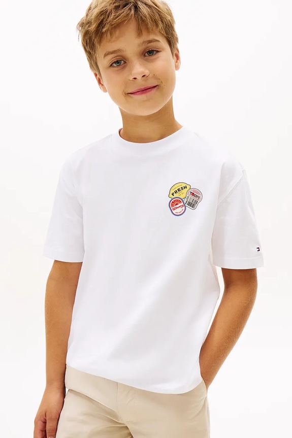 Tommy Hilfiger tričko detské bavlnené biela KB0KB10276.128.176.PPY2