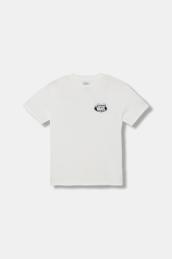 Vans tricou pentru copii, din bumbac alb VN000VW4WHT1