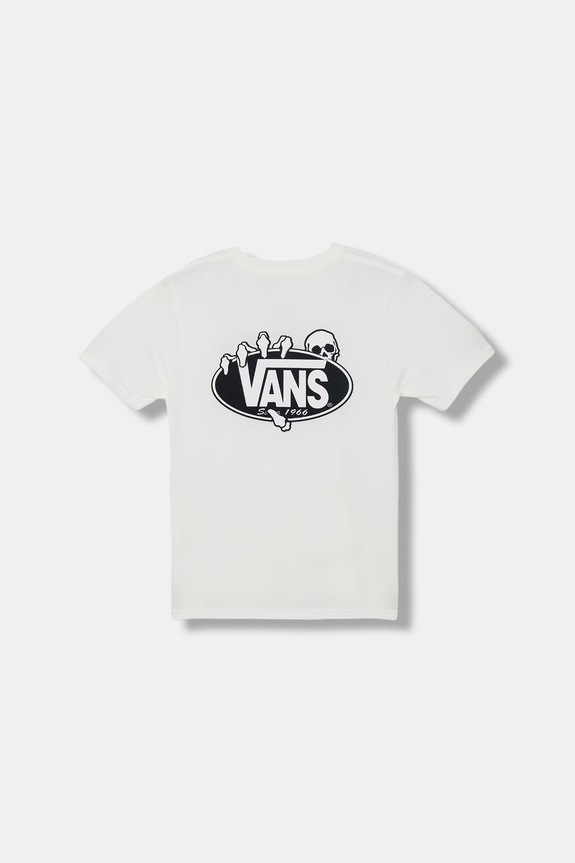 Vans tricou pentru copii, din bumbac VN000VW4WHT1 alb SS26