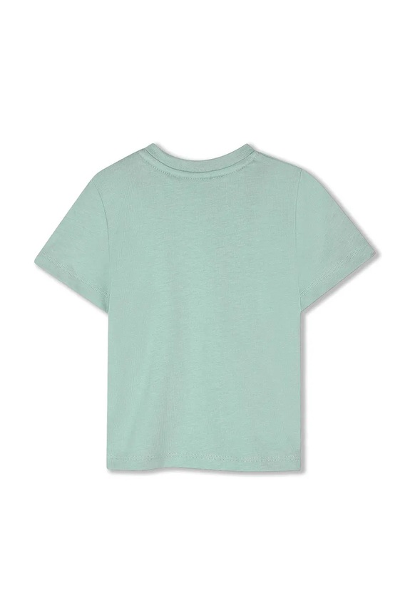 BOSS t-shirt bawełniany niemowlęcy J52712.74.81 turkusowy SS26