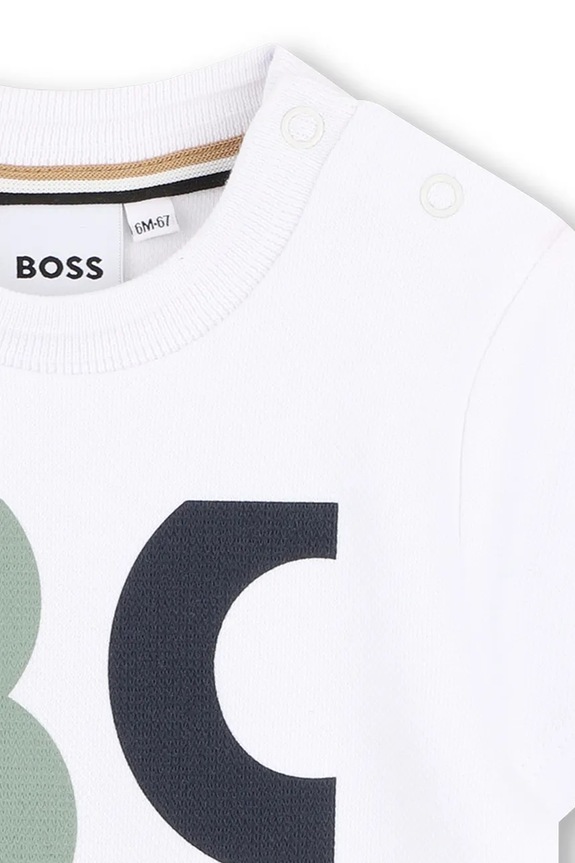 Dečki Otroška bombažna majica BOSS J52885.86.94 bela