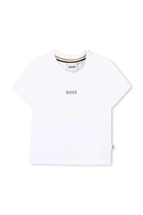 BOSS t-shirt bawełniany niemowlęcy nadruk biały J52891.86.94