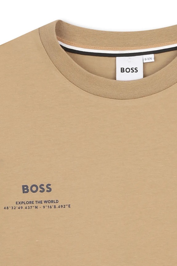 Dječja pamučna majica kratkih rukava BOSS zelena J52974.102.108