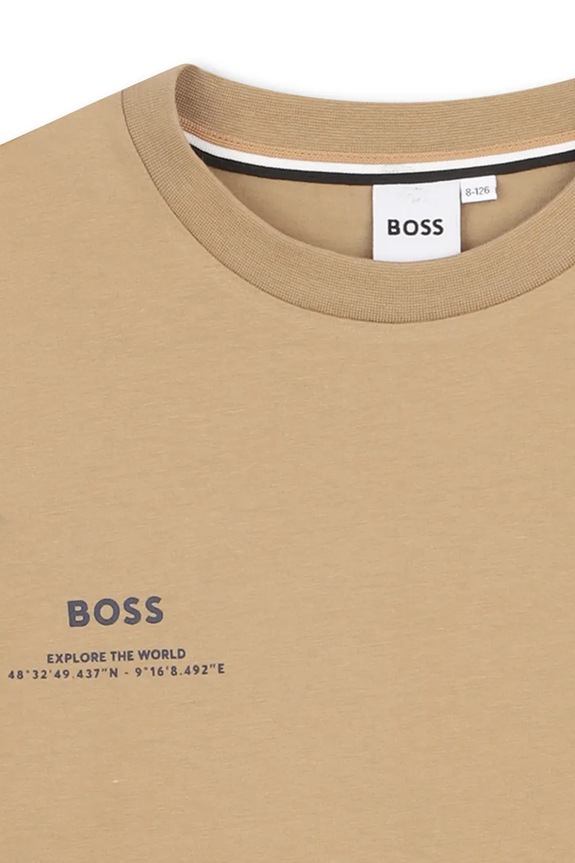 Dječja pamučna majica kratkih rukava BOSS zelena J52974.114.150