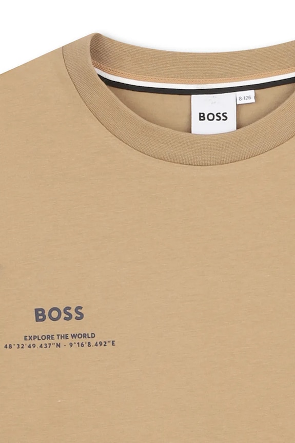 Dječja pamučna majica kratkih rukava BOSS zelena J52974.114.150