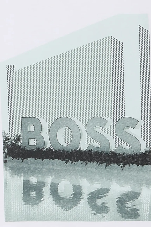Παιδικό βαμβακερό μπλουζάκι BOSS λευκό J52977.162.174