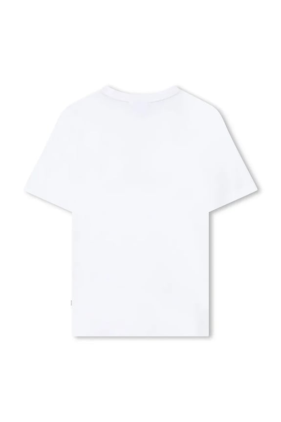 BOSS t-shirt bawełniany dziecięcy J52979.102.108 biały SS26