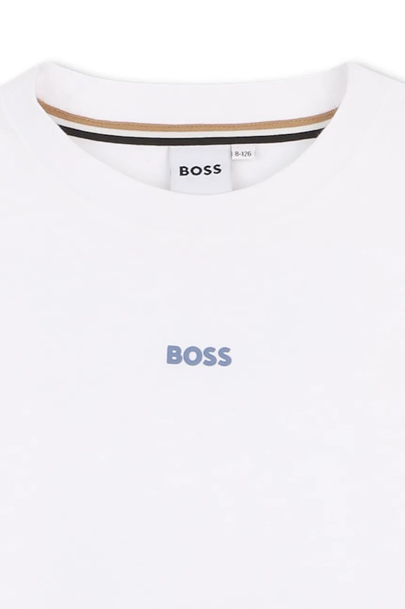 Dečki Otroška bombažna kratka majica BOSS J52987.102.108 bela