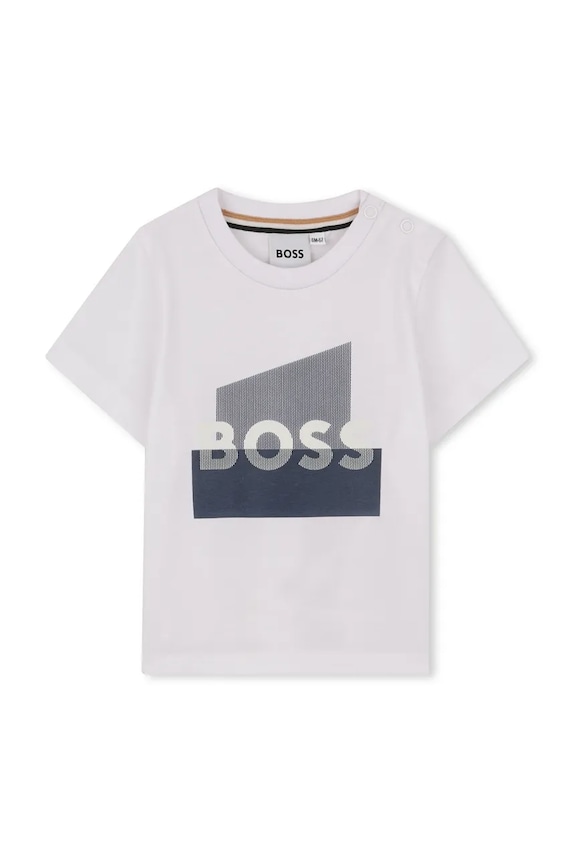 Detské bavlnené tričko BOSS bavlna biela J52879.74.81