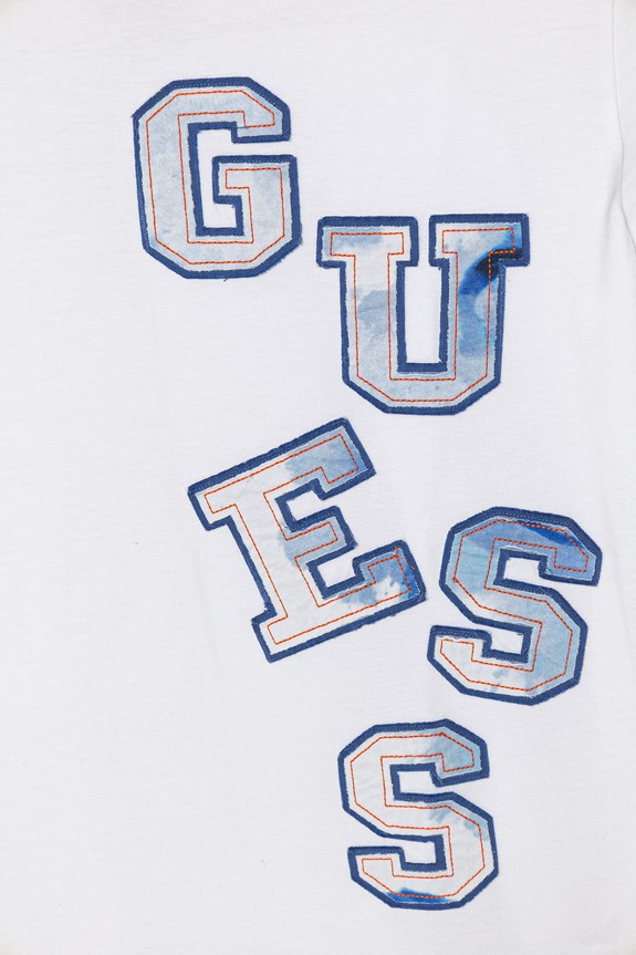 Αγορίστικα Παιδικό βαμβακερό μπλουζάκι Guess L6GI02.K8HM4.PPY2.M λευκό