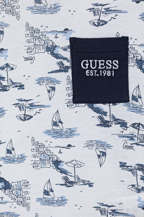 Мальчик Детская хлопковая футболка Guess N6GI03.K8HM4.PPY2.M белый