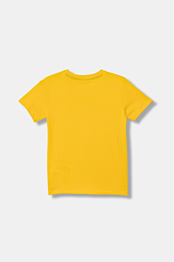 Guess t-shirt bawełniany dziecięcy N6GI04.K8HM4.PPY2.M żółty SS26