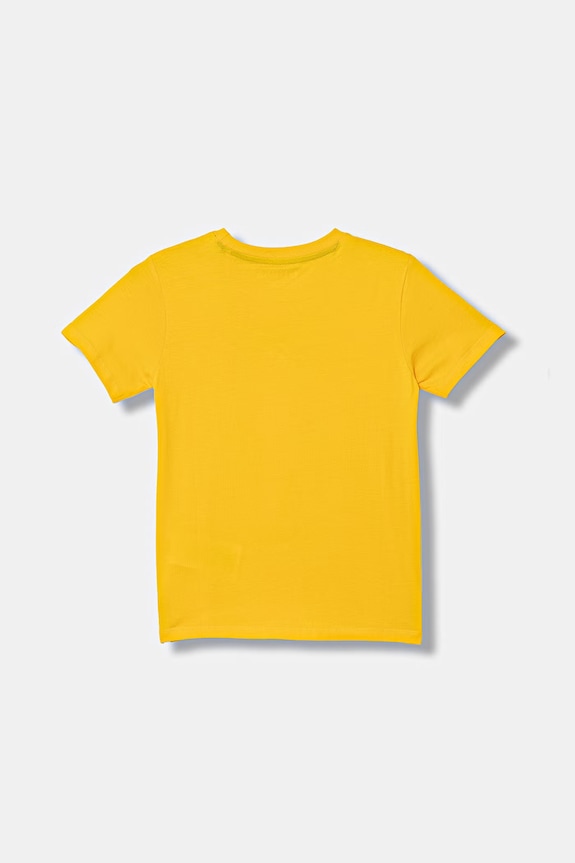 Guess t-shirt bawełniany dziecięcy N6GI04.K8HM4.PPY2.M żółty SS26