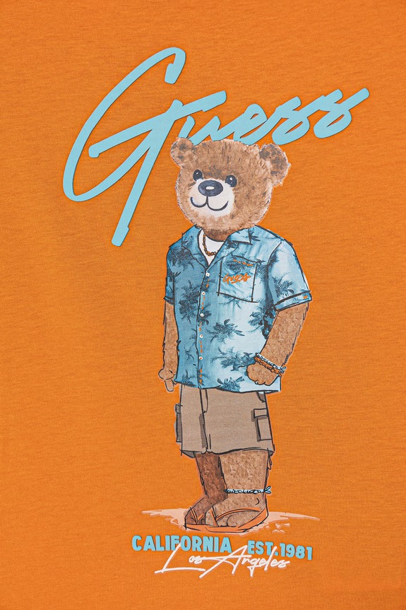 Αγορίστικα Παιδικό βαμβακερό μπλουζάκι Guess N6GI04.K8HM4.PPY2.M πορτοκαλί
