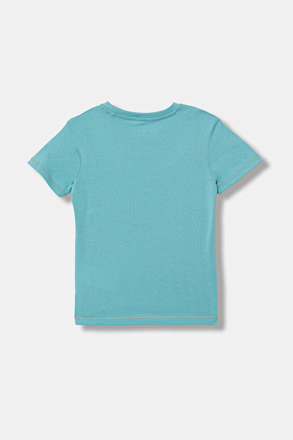 Guess t-shirt dziecięcy bawełniany N6GI10.K8HM4.PPY2.M niebieski SS26