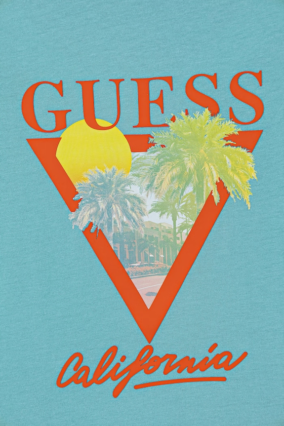 Chłopiec Guess t-shirt dziecięcy bawełniany N6GI10.K8HM4.PPY2.M niebieski