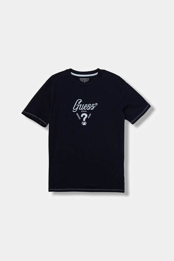 Guess t-shirt bawełniany dziecięcy aplikacja granatowy L6GI06.K8HM4.PPY2.M