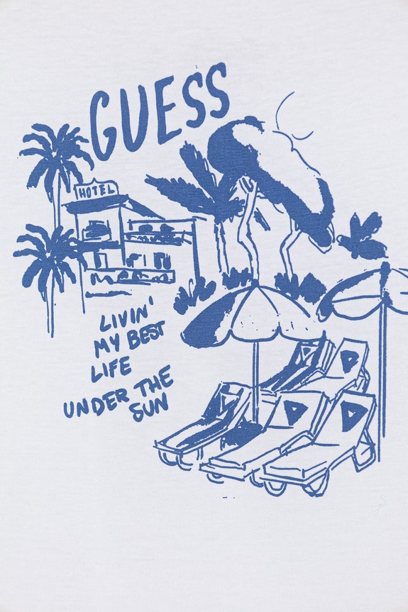 Αγορίστικα Βαμβακερό μπλουζάκι Guess L6GI10.K8HM4.PPY2.M λευκό