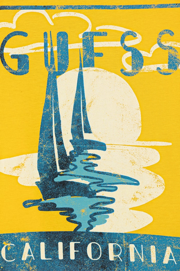 Αγορίστικα Βαμβακερό μπλουζάκι Guess L6GI10.K8HM4.PPY2.M κίτρινο