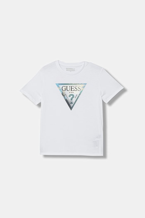 Guess t-shirt per bambini in cotone bianco L6GI25.K8HM4.PPY2.M