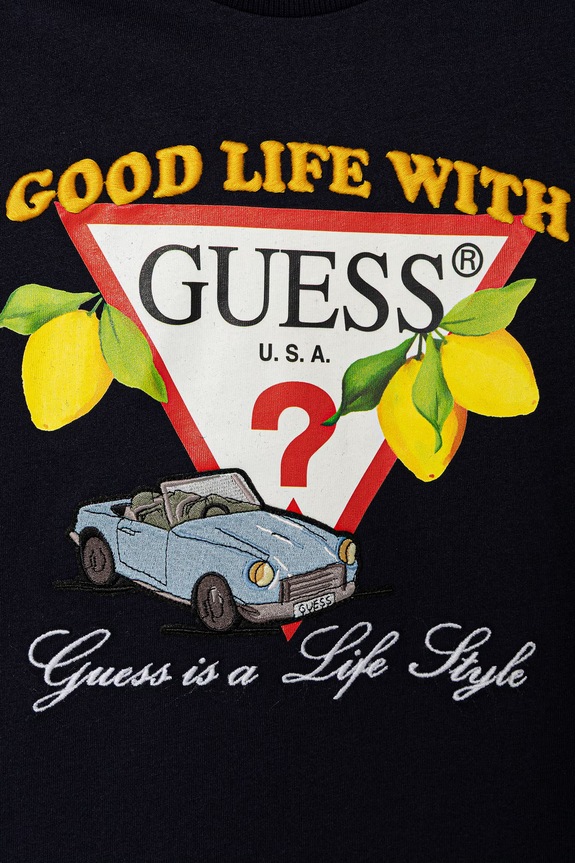 Αγορίστικα Παιδικό βαμβακερό μπλουζάκι Guess N6GI07.K8HM4.PPY2.M σκούρο μπλε