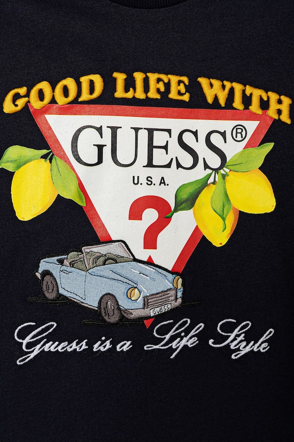 Αγορίστικα Παιδικό βαμβακερό μπλουζάκι Guess N6GI07.K8HM4.PPY2.M σκούρο μπλε