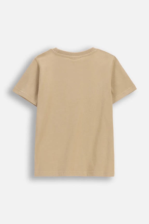 Coccodrillo t-shirt bawełniany dziecięcy WC6143202NBK beżowy SS26