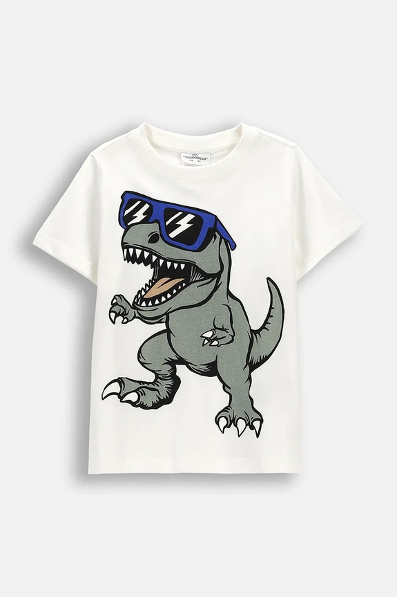 Coccodrillo t-shirt bawełniany dziecięcy nadruk beżowy WC6143203NBK
