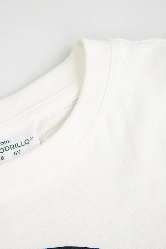 Chłopiec Coccodrillo t-shirt bawełniany dziecięcy WC6143203NBK beżowy