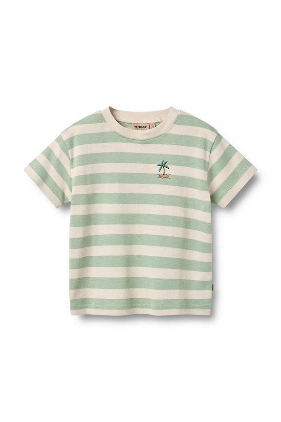 Wheat tricou de bumbac pentru copii imprimeu verde 2172.108S.GOTS