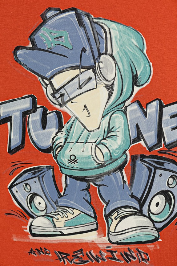 Băieți United Colors of Benetton tricou copii din bumbac 3I1XC10SJ.G.Stagionale portocaliu