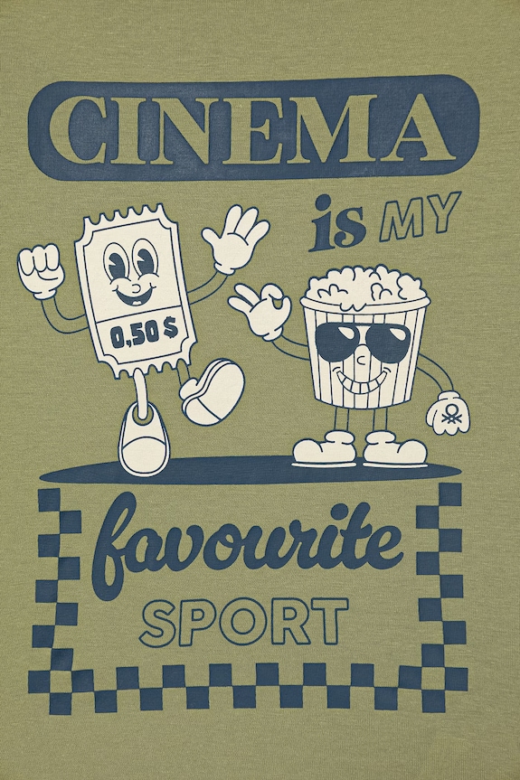 Хлопчик United Colors of Benetton футболка дитяча бавовняна 3I1XG10MA.P.Stagionale зелений