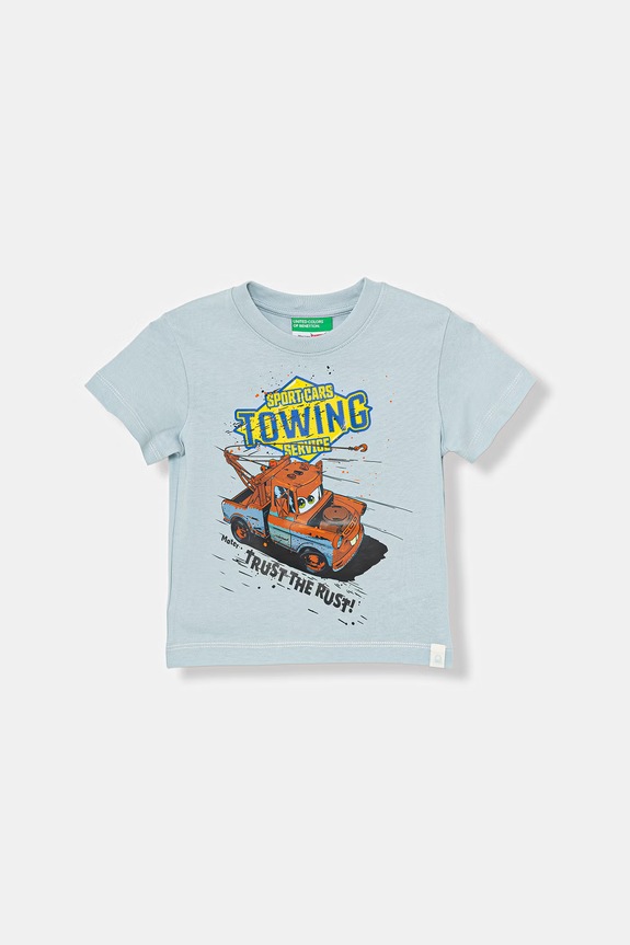 United Colors of Benetton tricou pentru copii, din bumbac albastru 3MI5G10LX.P.Stagionale