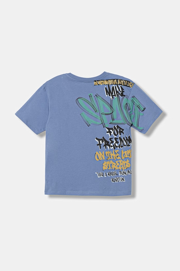 Detské bavlnené tričko United Colors of Benetton modrá 3I1XC10SU.G.Stagionale