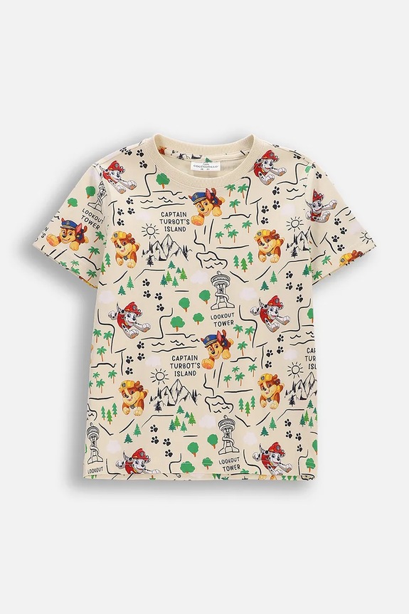 Coccodrillo T-shirt παιδικό βαμβακερό μπεζ WC6143201LBD