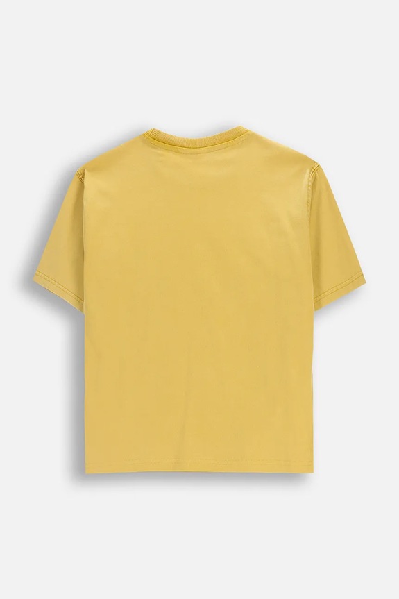 Coccodrillo t-shirt dziecięcy bawełniany WC6143206FBJ żółty SS26