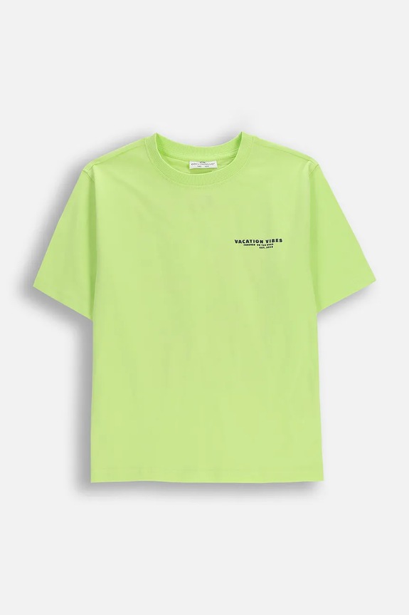 Coccodrillo T-shirt dziecięcy bawełniany zielony WC6143204TBJ