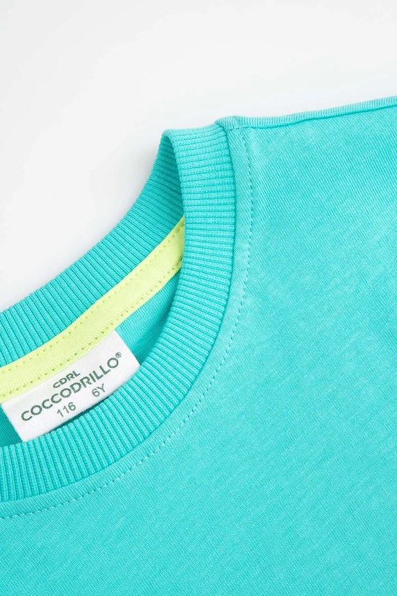 Chłopiec Coccodrillo T-shirt dziecięcy bawełniany WC6143201TBK niebieski