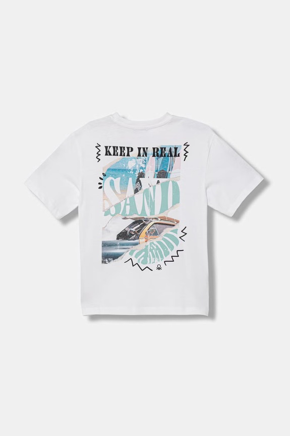 United Colors of Benetton kratka majica otroška bombažna 3I1XC10TY.G.seasonal bela SS26