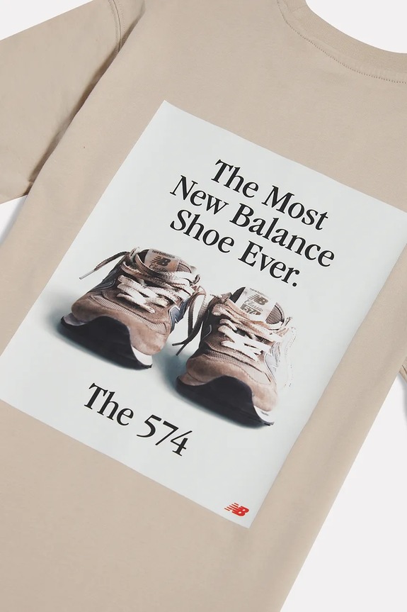 New Balance tricou pentru copii, din bumbac bej YT61A21A