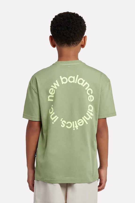 New Balance tricou pentru femei, din bumbac LAKB0177 verde SS26