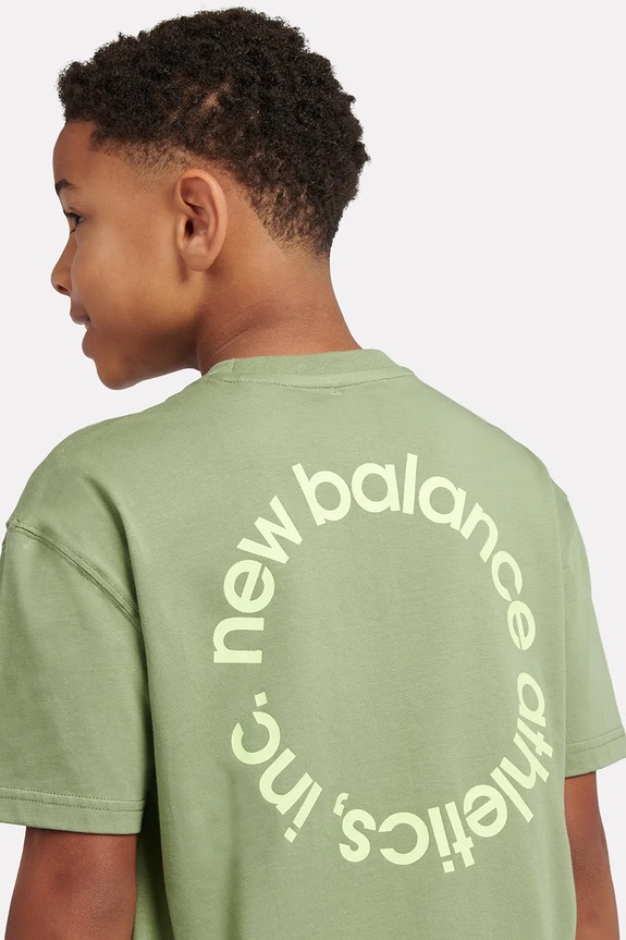 Băieți New Balance tricou pentru femei, din bumbac LAKB0177 verde