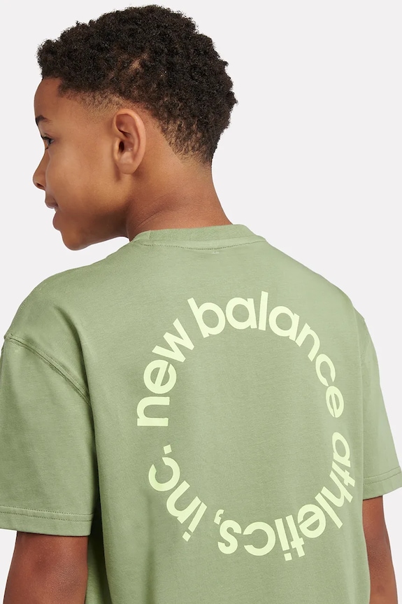 Băieți New Balance tricou pentru femei, din bumbac LAKB0177 verde