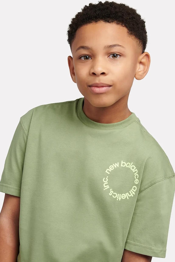 New Balance tricou pentru femei, din bumbac verde LAKB0177