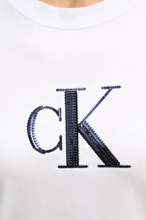 Bavlněné tričko Calvin Klein Jeans LV044E215G bílá